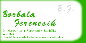 borbala ferencsik business card