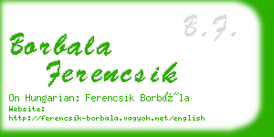 borbala ferencsik business card